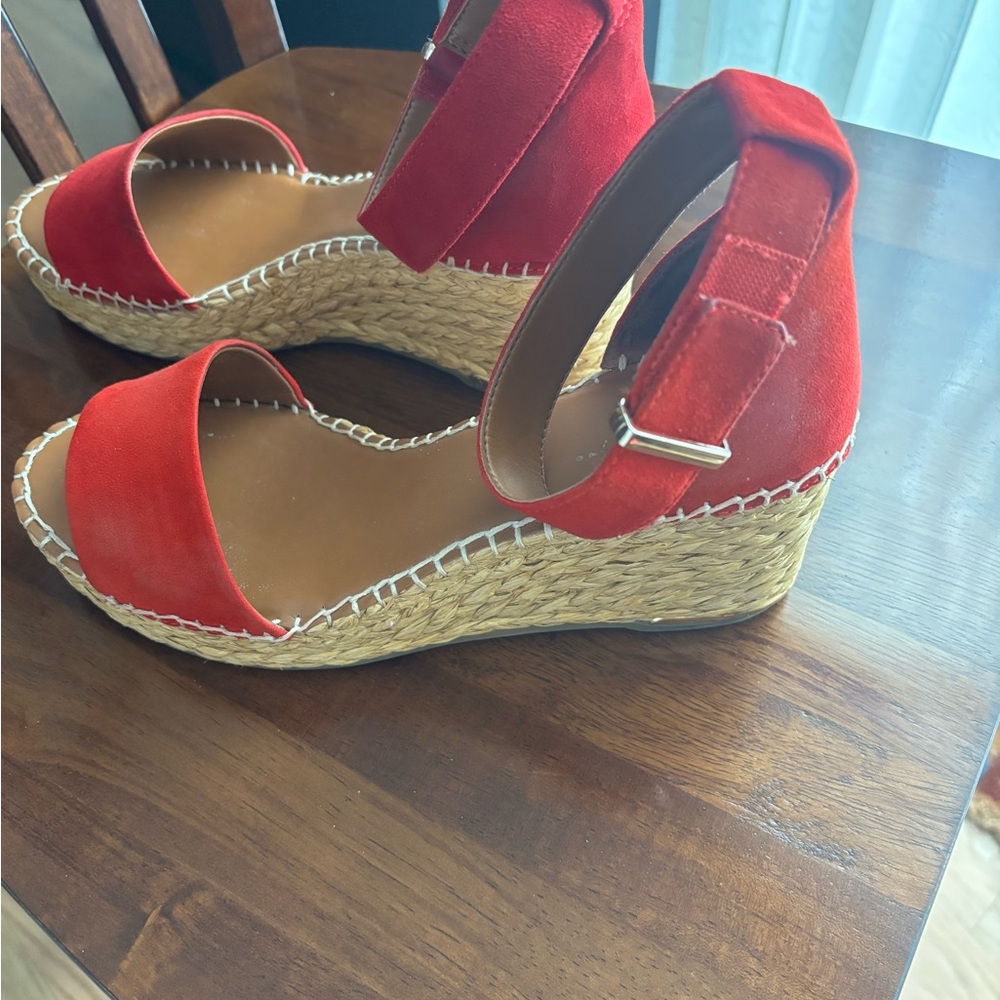 Franco Sarto Red Espadrille Wedges